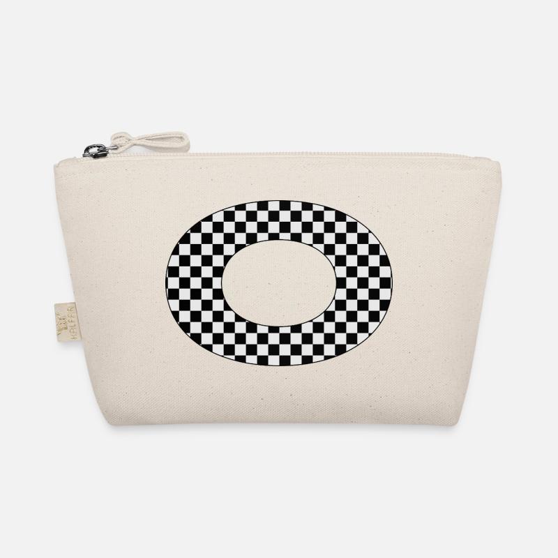 Checkered Letter O Design Organic Pouch