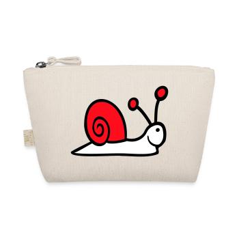 Schnecke Schneckenhaus niedlich süß glücklich Cool - Bio-Täschchen - Natur - Vorne