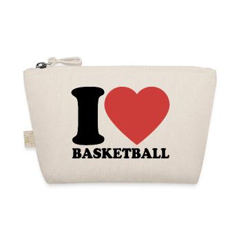 I Love Basketball - Herz - Sport - Bio-Täschchen - Natur - Vorne