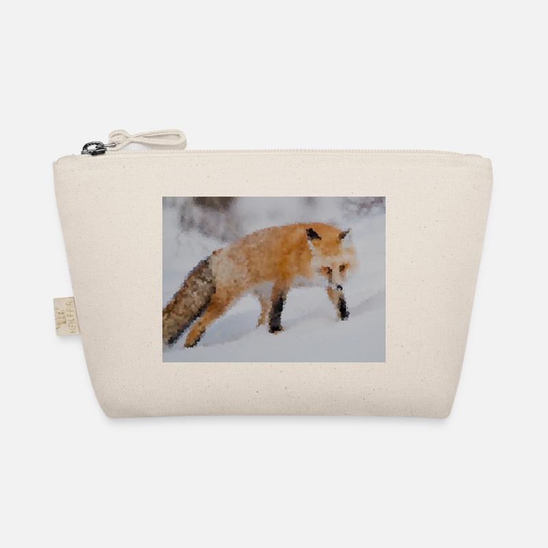 Fuchs im Schnee Aquarell Bio-Täschchen