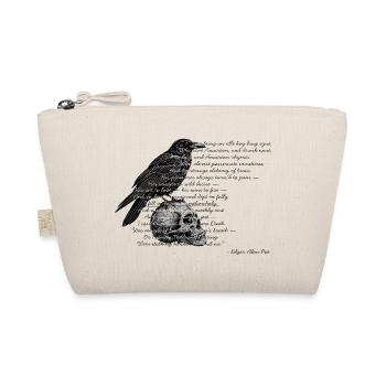 Raven & Skull – Poe Gothic Design - Organic Pouch - nature - Front