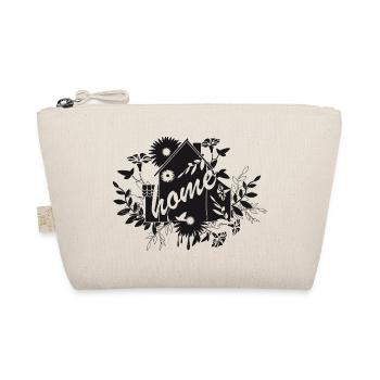 Black House with Flowers – House Design - Organic Pouch - nature - Front