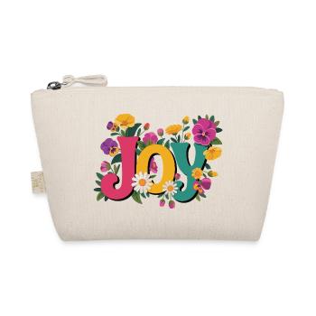 Joy T-Shirt mit Blumen Gute-Laune Shirt für Alltag - Bio-Täschchen - Natur - Vorne