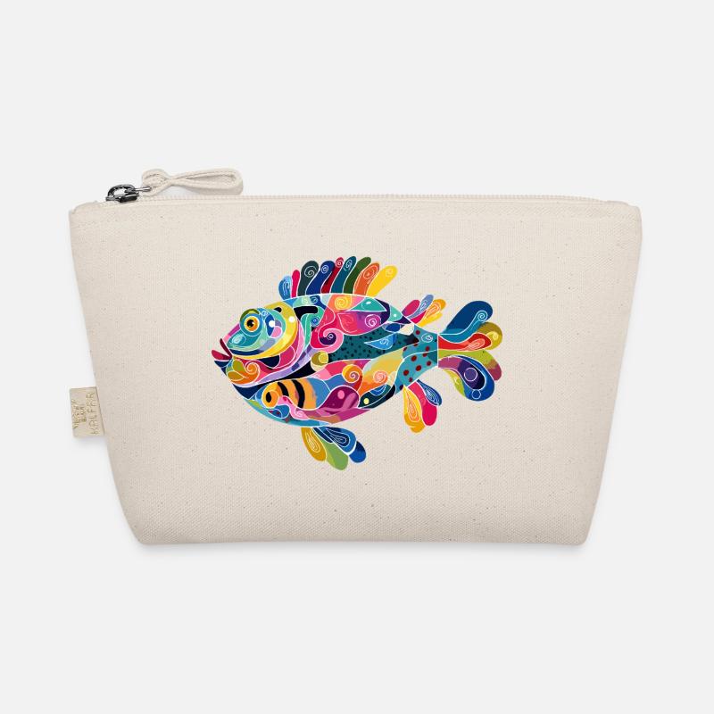 Colorful Abstract Fish Spirals Organic Pouch
