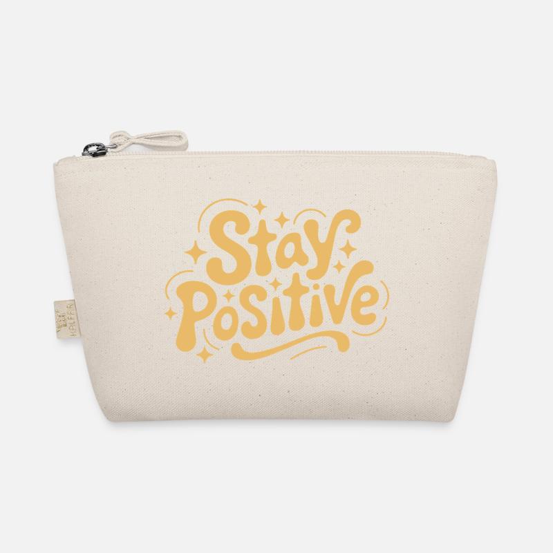 Bleib positiv, Retro Doodle Bio-Täschchen