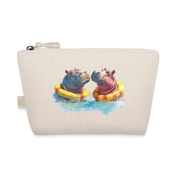 Double Hippo Bathing Fun - Organic Pouch - nature - Front