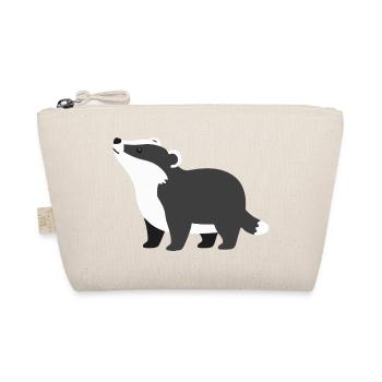 Süßer neugieriger dachs minimalistischen Stil - Bio-Täschchen - Natur - Vorne