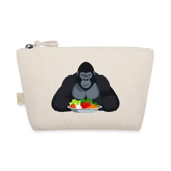 Cooler Gorilla mit Gemüseplatte Affe Motiv - Bio-Täschchen - Natur - Vorne