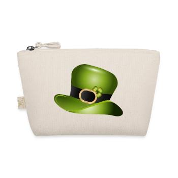 Green Top Hat with Shamrock – St Patrick - Organic Pouch - nature - Front