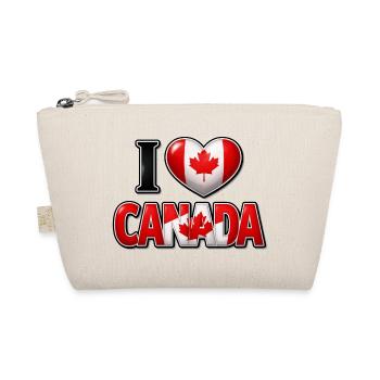 I Love Canada – Heart with Maple Leaf - Organic Pouch - nature - Front