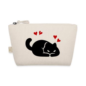Katze Herz Liebe - Bio-Täschchen - Natur - Vorne