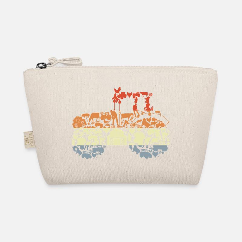 Retro Tractor Silhouette Organic Pouch