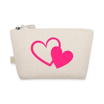 Valentinstag Herz pink rosa Geschenk Valentinstag - Bio-Täschchen - Natur - Vorne