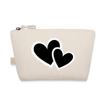 Herz schwarz weiß Geschenk  - Bio-Täschchen - Natur - Vorne