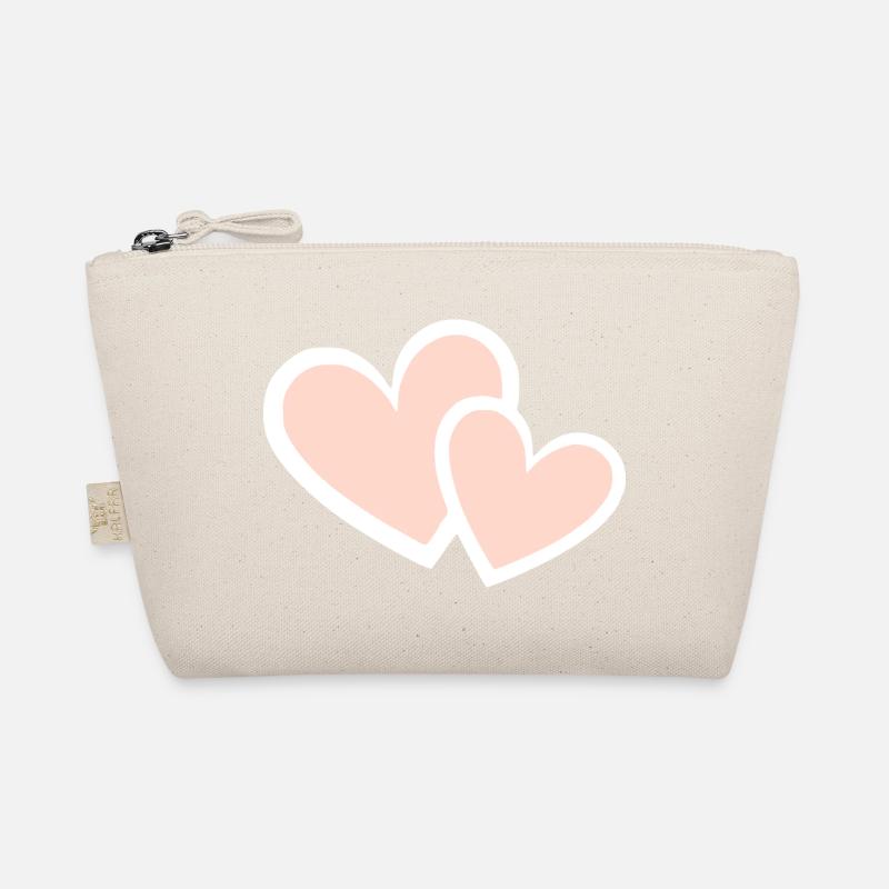Valentinstag Pink Heart, Valentinstag - Bio-Täschchen - Natur