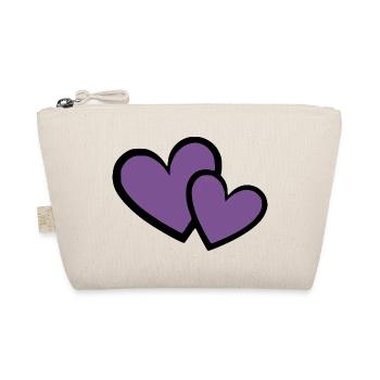 2 Cœur violet Cœur Motif cœur violet - Trousse biologique - nature - Devant