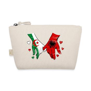 Drapeaux Algérie-Albanie Tenus par la main utilisés - Trousse biologique - nature - Devant