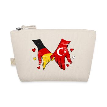 Germany Turkey Flags Holding Hands Used - Organic Pouch - nature - Front