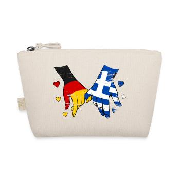 Deutschland Griechenland Flagge Händehalten - Bio-Täschchen - Natur - Vorne