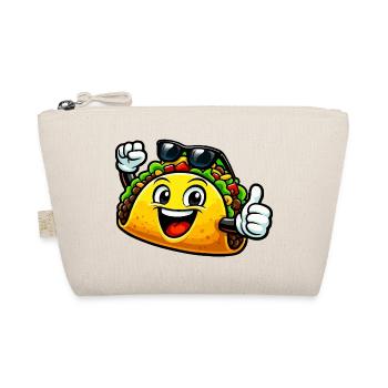 Cheerful Taco with Sunglasses - Organic Pouch - nature - Front