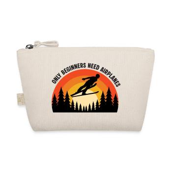 Retro ski jumper in sunset - Organic Pouch - nature - Front