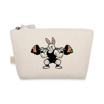 Muskel Hase Karotten Hantel - Bio-Täschchen - Natur - Vorne