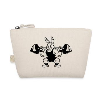 Muscle Bunny Dumbbell Outline - Organic Pouch - nature - Front