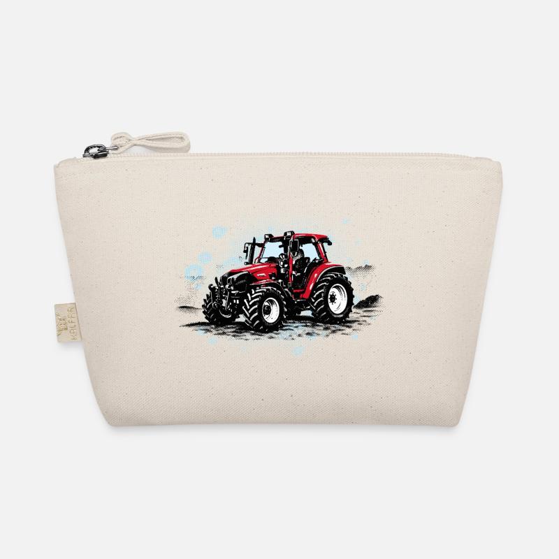 Roter Traktor – Vintage Halftone Trekker Bio-Täschchen