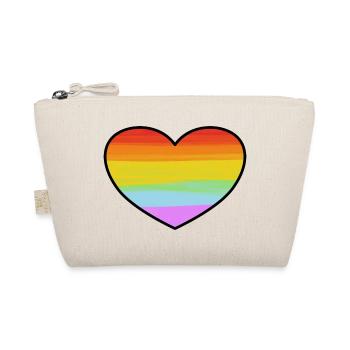 Rainbow Pride Heart - Organic Pouch - nature - Front