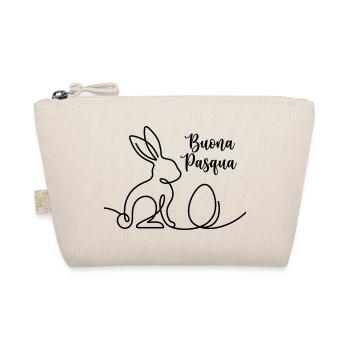 Buona Pasqua, italienisches Hasen Oster Shirt  - Bio-Täschchen - Natur - Vorne