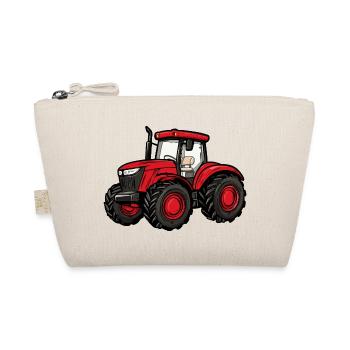 Roter Traktor Cartoon - Bio-Täschchen - Natur - Vorne