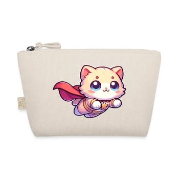Superhero Cat Kitten Hero Kitty - Organic Pouch - nature - Front