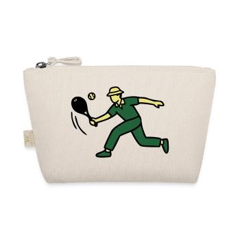 Retro Tennisspieler Aufschlag - Bio-Täschchen - Natur - Vorne