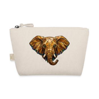 Portrait d’éléphant en vitrail mosaïque - Trousse biologique - nature - Devant