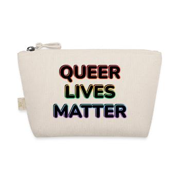 Queer Lives Matter Regenbogen-Neon - Bio-Täschchen - Natur - Vorne
