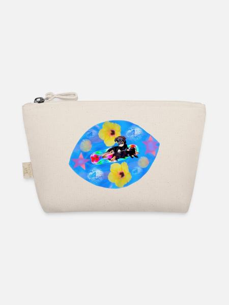 Male Lobo - Four Paws on Rainbow Skateboard - Organic Pouch - nature