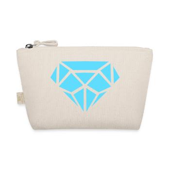 Geometrischer Diamant in Eisblau - Bio-Täschchen - Natur - Vorne