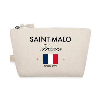 Saint Malo Frankreich Koordinaten Reise Souvenir - Bio-Täschchen - Natur - Vorne