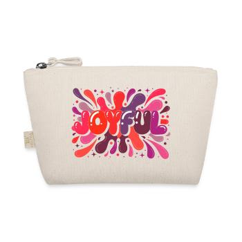 Joyful Splash Colorful Typography - Organic Pouch - nature - Front