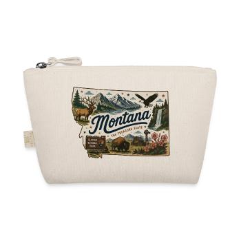 Montana Treasure State Vintage-Reiseaufkleber - Bio-Täschchen - Natur - Vorne