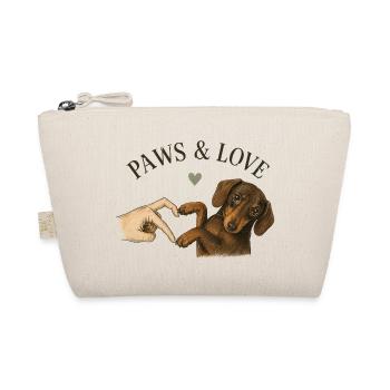 Paws & Love Dachshund Paw Heart - Organic Pouch - nature - Front
