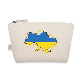 Ukraine-Flaggenkarte Silouette mit Blumenumriss - Bio-Täschchen - Natur - Vorne