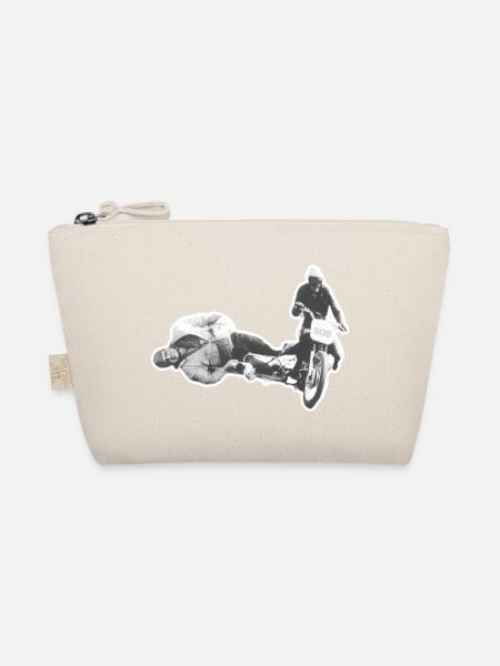 Vintage Sidecar Dare on Retro Bike - Organic Pouch - nature