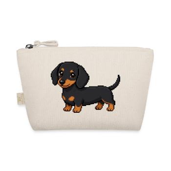 Süßer Dackel – Retro Pixel Art Hund - Bio-Täschchen - Natur - Vorne