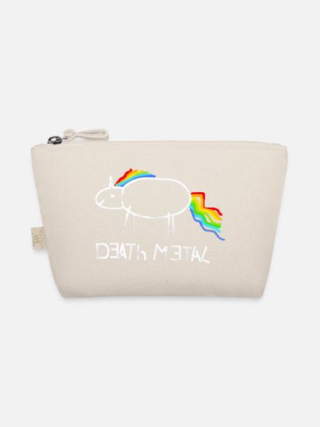 Regenbogen Einhorn Death Metal minimalistisch spaß - Bio-Täschchen - Natur