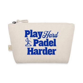 Play Hard Padel Harder – Padel Spruch - Bio-Täschchen - Natur - Vorne