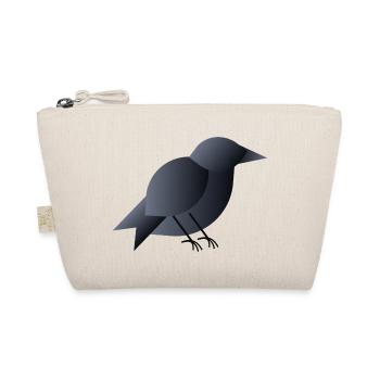 Geometrischer dunkelblauer Vogel - Bio-Täschchen - Natur - Vorne
