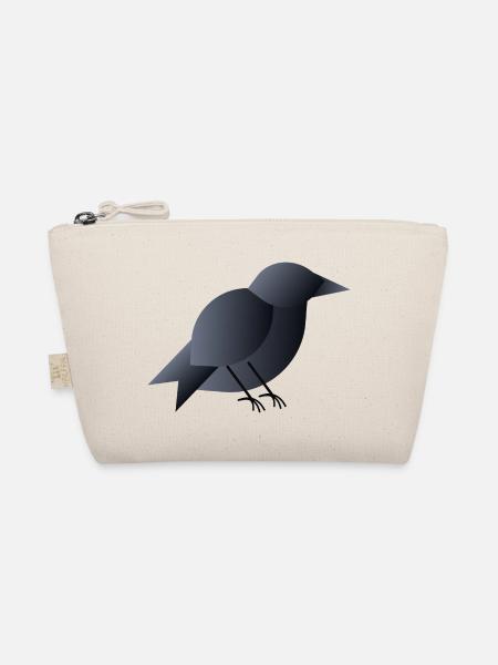 Geometrischer dunkelblauer Vogel - Bio-Täschchen - Natur