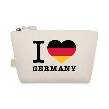 I love Germany | Herz | Heart - Organic Pouch - nature - Front
