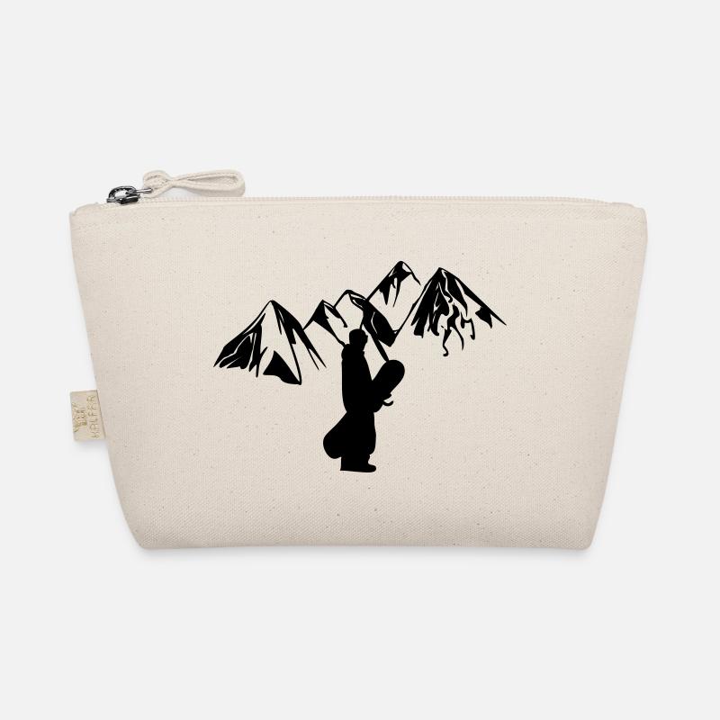 Snowboarder mit Bergen - Bio-Täschchen - Natur